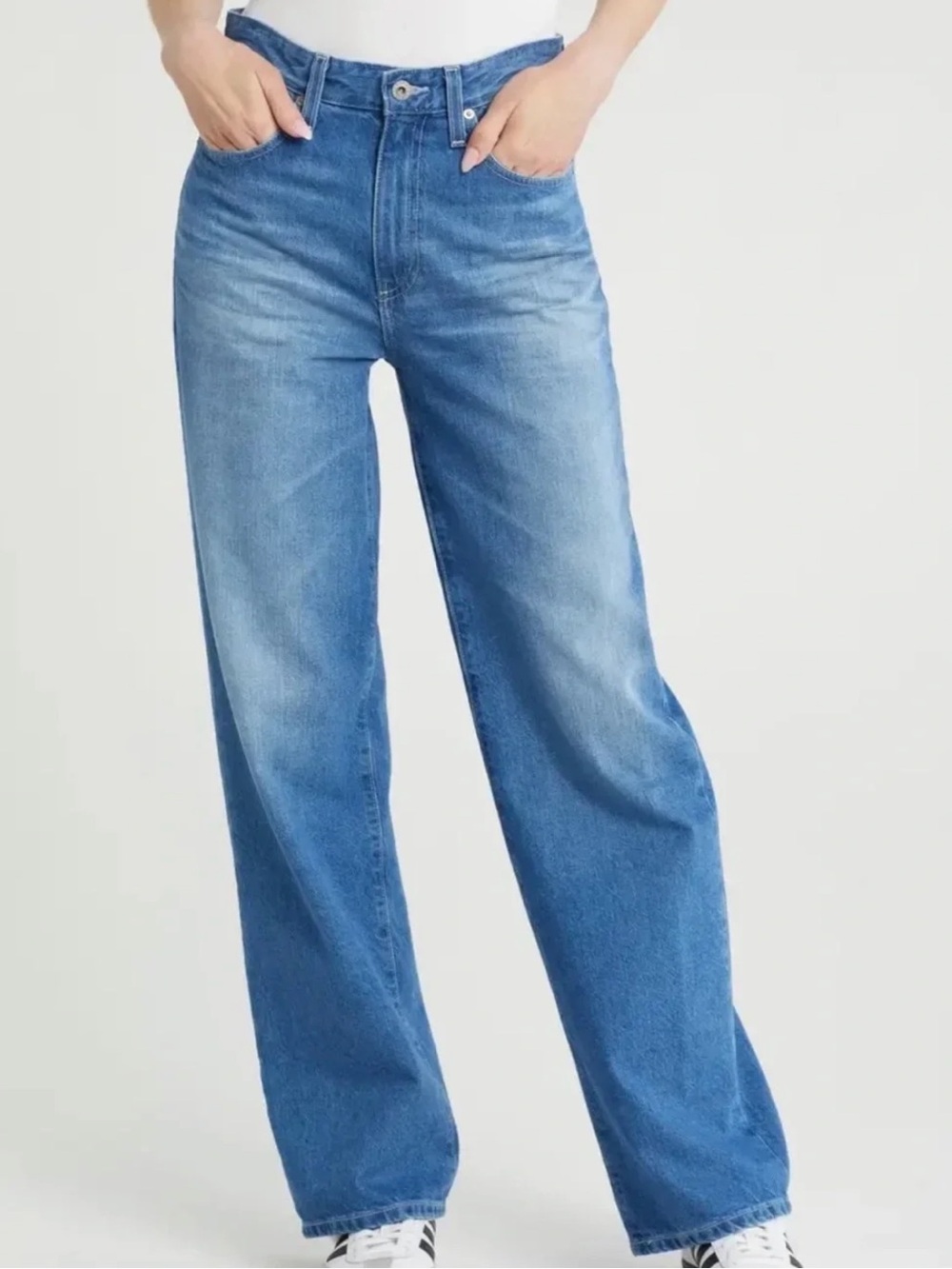 Ag Adriano Goldschmied Kora Light Blue Wide-Leg Jeans